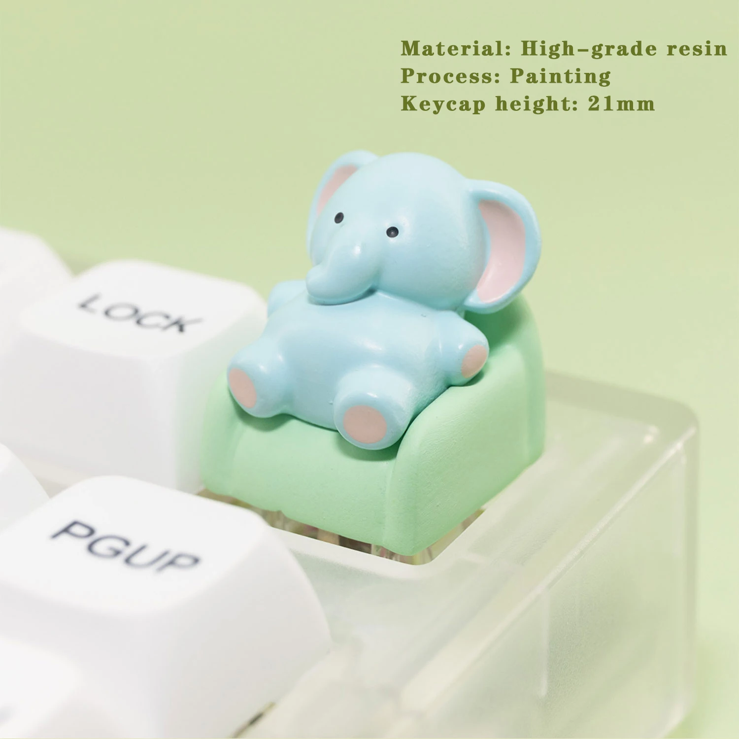 Cute Elephant Keycap 3D Artisan Keyboard Caps Customized Original Resin KeyCap for Cross Axis Mechanical Keyboard Accessories - Image 2