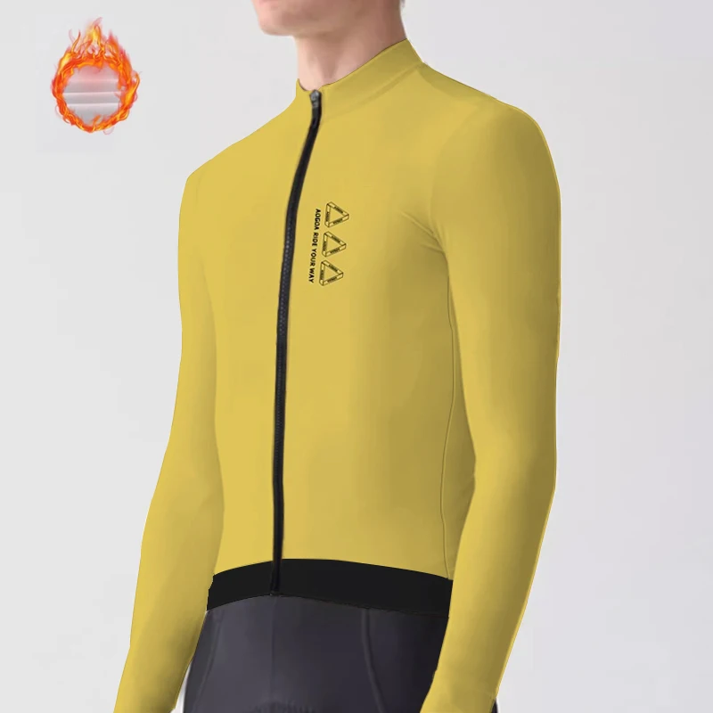 

Aogda Pro Aero Thermal Fleece Cycling Jersey 2.0,Winter Long sleeve Bike Jersey,Winter Keep Warm Bicycle Clothing