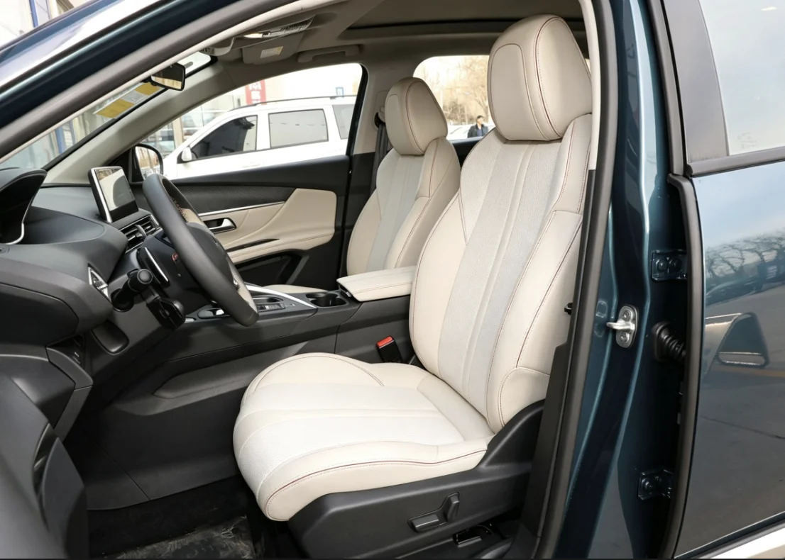 Für Peugeot 5008 2017~2023 Maßgefertigte Autositzbezüge Luxuriöses Nappaleder 100% Passgenau Innenausstattung 360 ° Vollständige Abdeckung – Detail 1