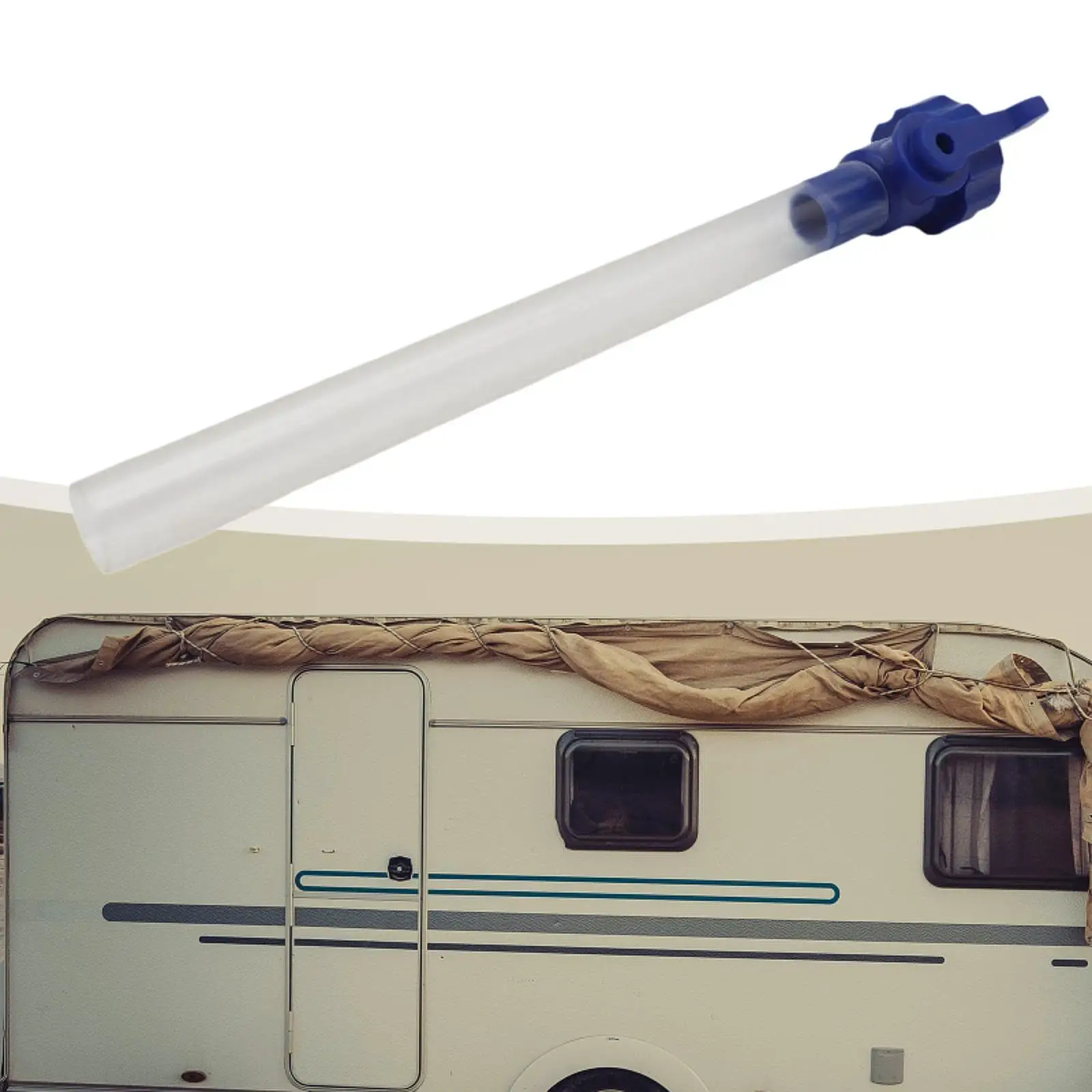 

ABS Plastic RV Water Tank Filler Tube Universal Adapter Quick Shutoff Valve Accessory for Trailer Camper