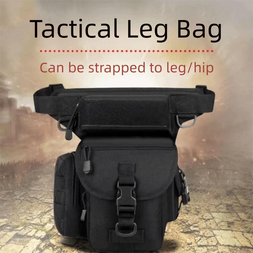 

Large Capacity Outdoor Drop Leg Bag Adjustable with Side Pockets Motorcycle Bag D-shaped Buckle Multi-Purpose Bike Cycling Bag