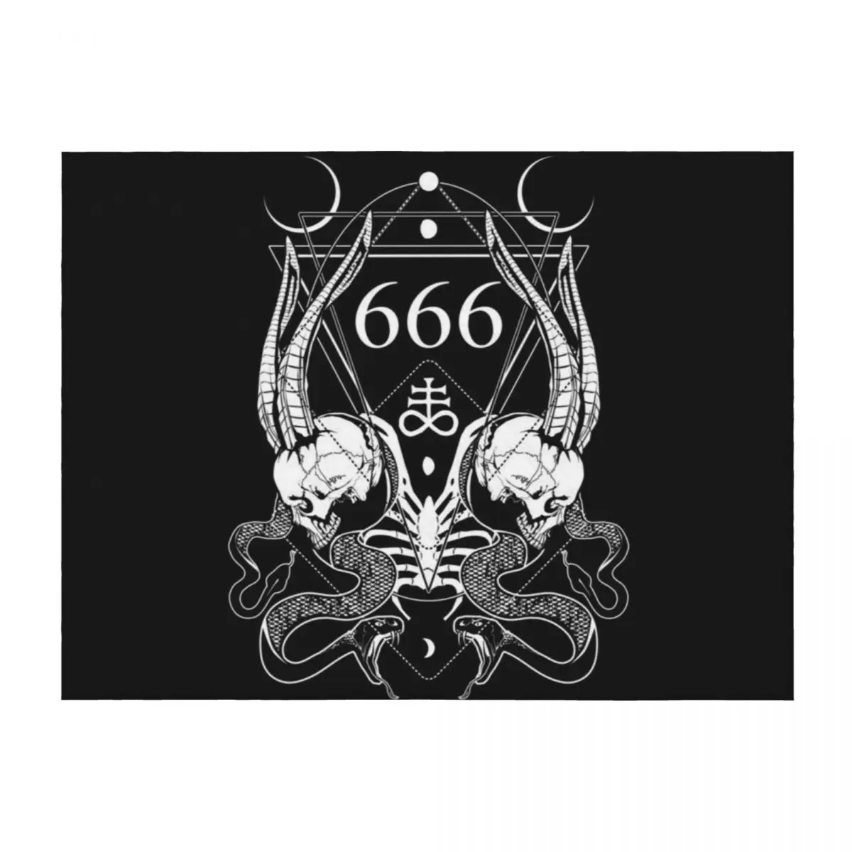 

666 with some skulls, serpents and Leviathan cross Throw Blanket Thins Thermal Blankets For Bed Hairys Blankets