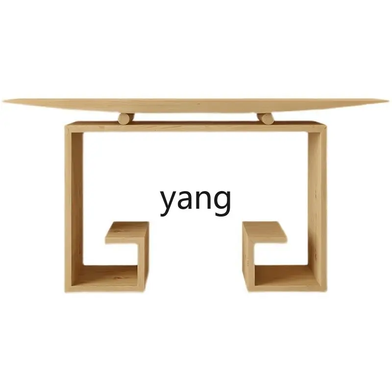

LMM new Chinese-style solid wood entrance table, living room end view table, table against the wall