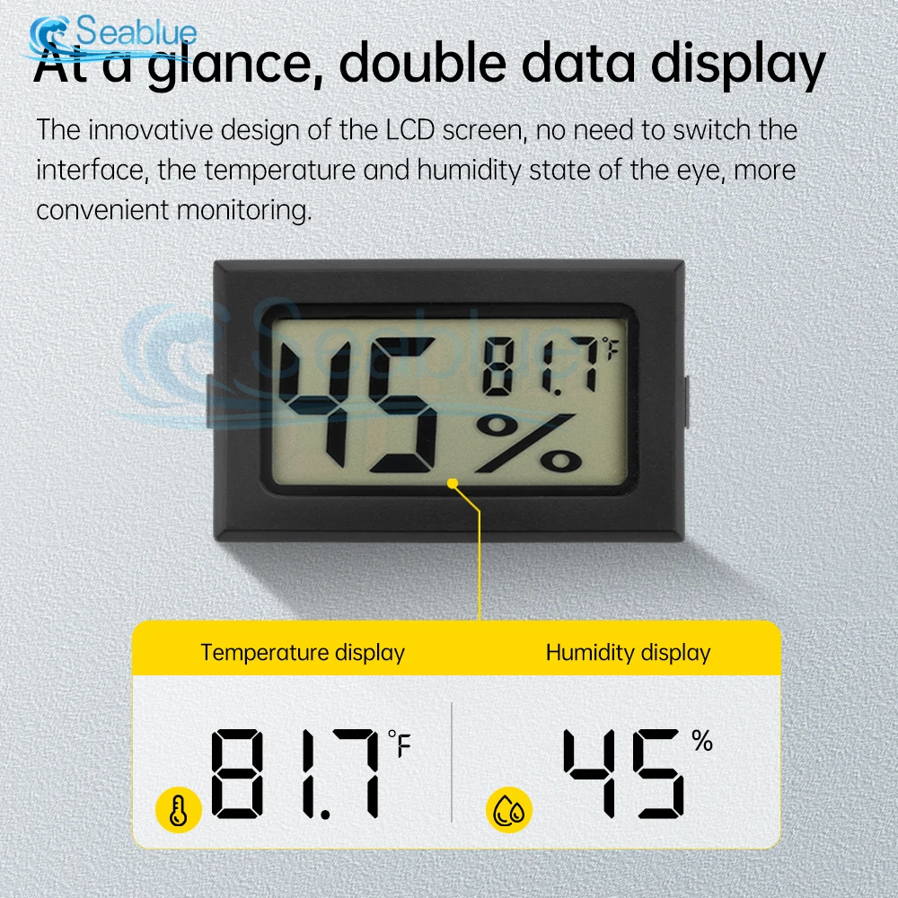 HM20 Mini Digital LCD Indoor Convenient Temperature Sensor Humidity Meter Thermometer Hygrometer Gauge -20~60℃ With battery