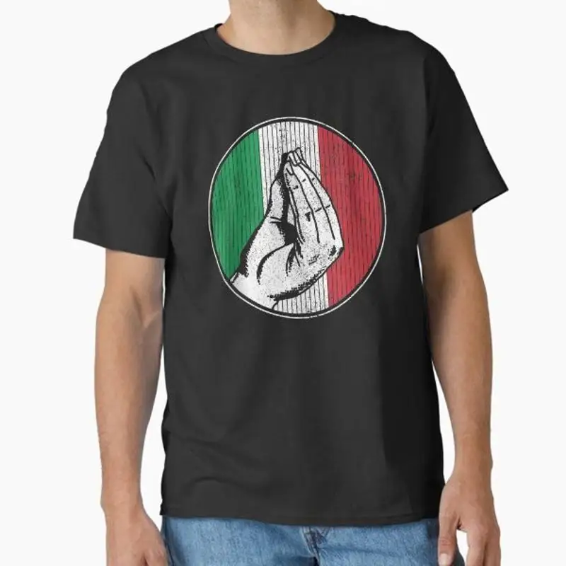 Italy Italian Funny Hand Gesture Flag Classic  T shirt Made in US AUS Size S 2XL