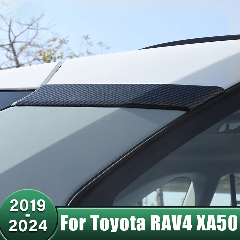 

ABS Carbon Car Rear Window C Pillar Trim Cover Garnish Stickers For Toyota RAV4 XA50 2019 2020 2021 2022 2023 2024 RAV 4 Hybrid