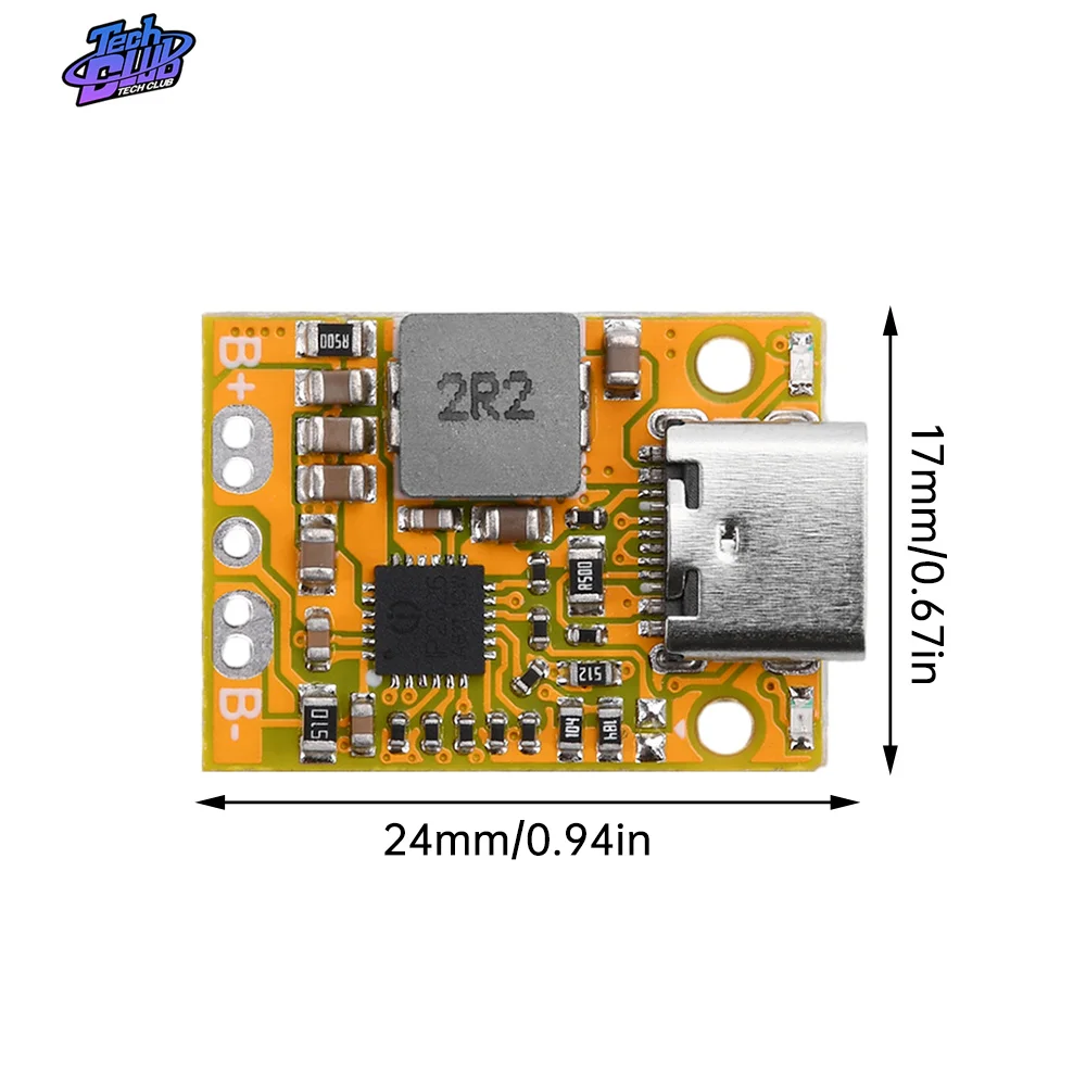 Type-C USB 2-3S BMS 3.7V Lithium Battery Charging Boost Module With Balanced Support QC Fast Charge With Indicator