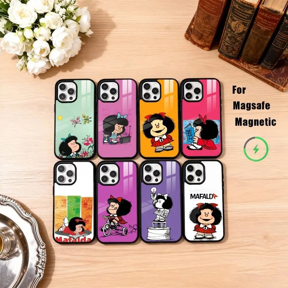 

Hot M-Mafaldas Comics Phone Case For iPhone17,16,15,14,13,12,11 Plus,Pro Max Magnetic For Magsafe Wireless Charging