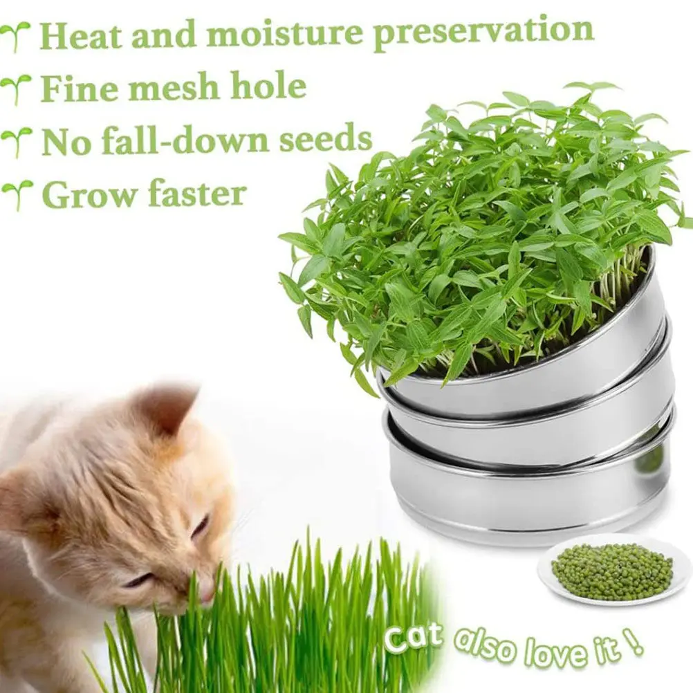 Rust-Resistant Food-Grade Stainless Steel Mesh Germination Tray Plant Starter Growing Tray for Indoor Vegetable Sprouting