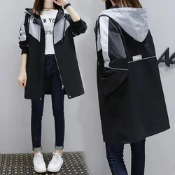 2024 New Fashion Windbreaker Women's Jacket Coat Long Sleeve Hooded Jackets Female Outerwear