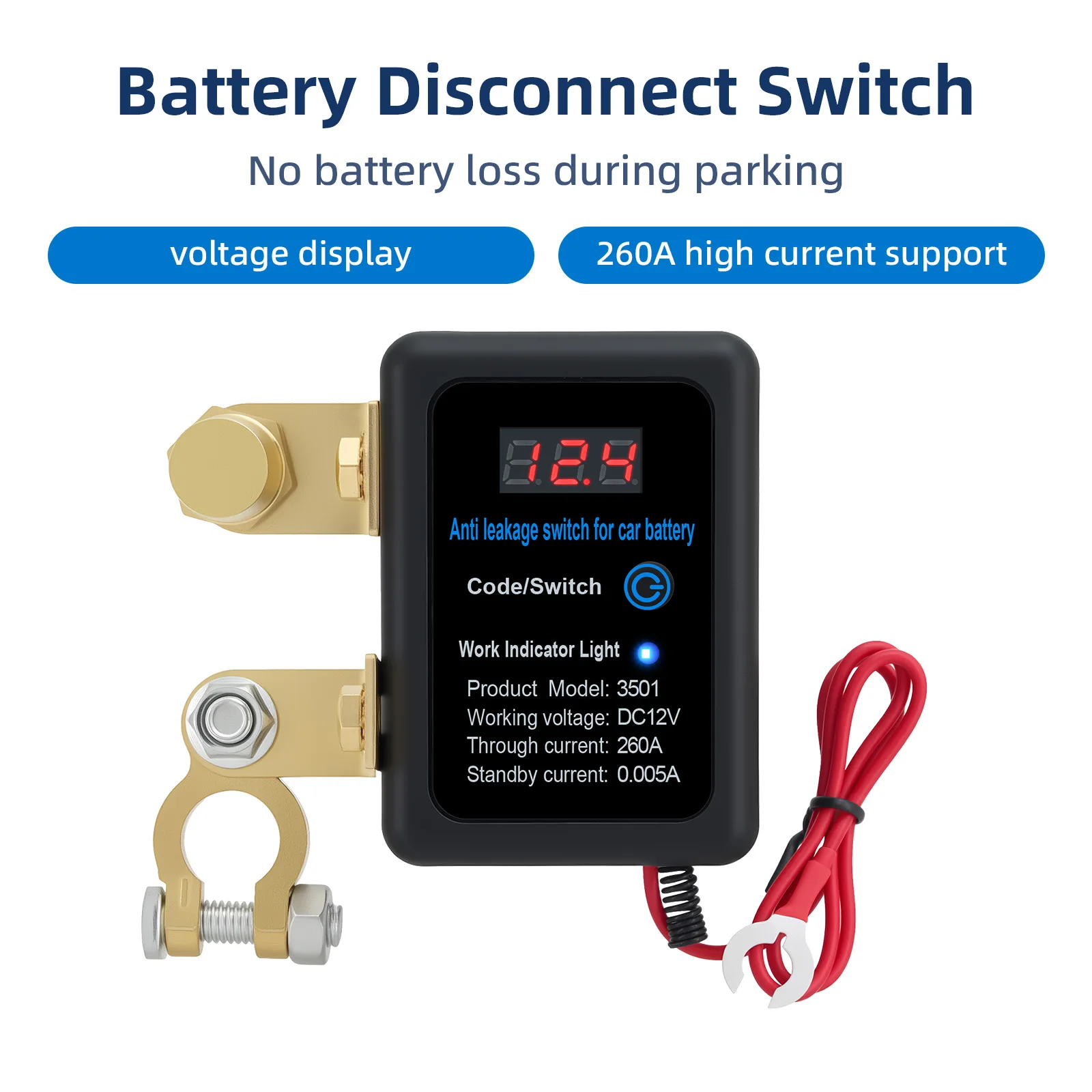 12V Auto-Batterie-Anti-Leckage-Abschalterschalter 260A Automatischer Intelligenter Ferngesteuerter Trennschalter für Fahrzeugsicherheit – Detail 6