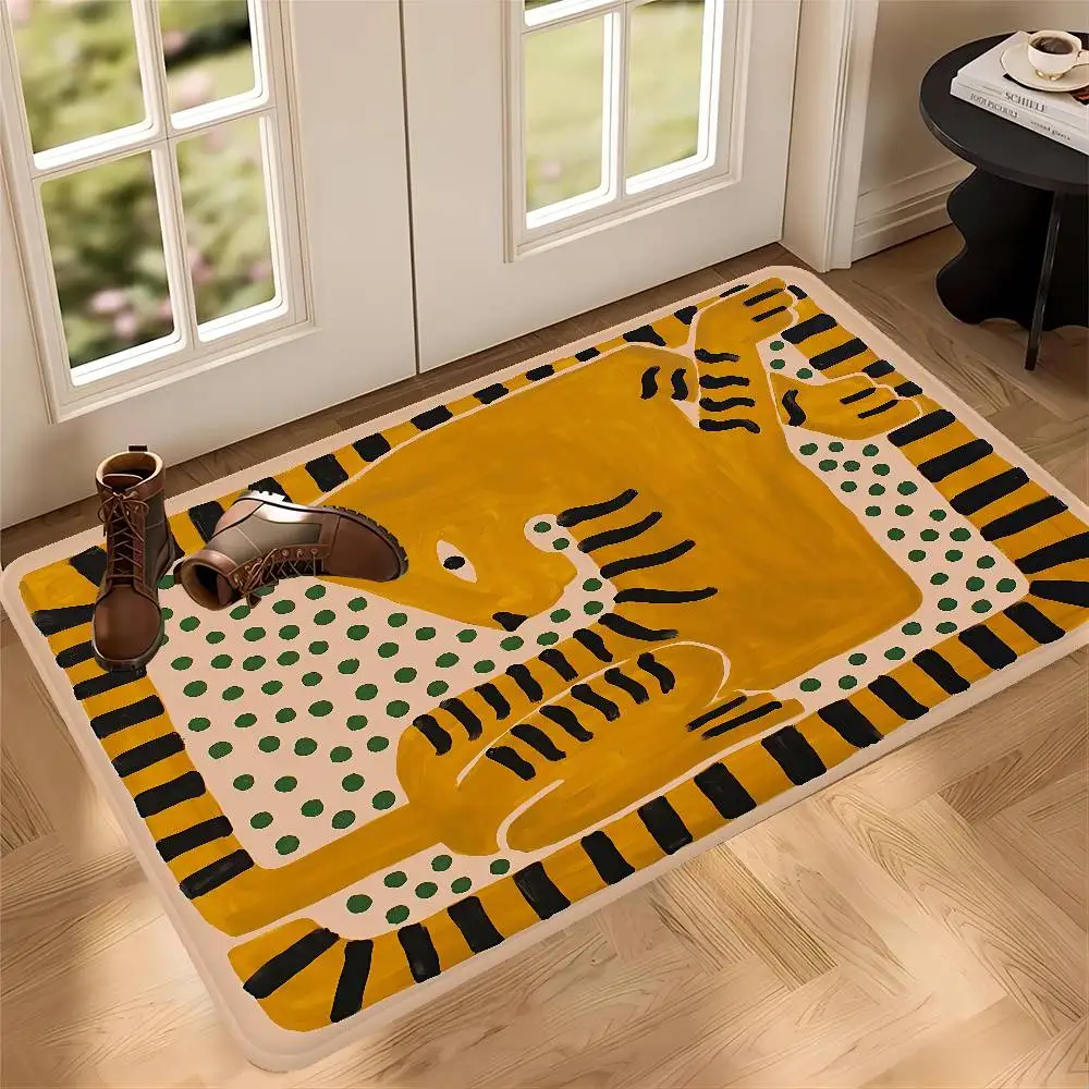 Ancient Egypt Tiger Leopard Door Mat Nordic Style Bedroom Living Room Doormat Home Balcony Anti-Slip Alfombra