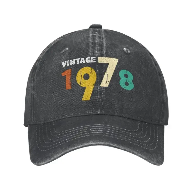 

Classic Cotton Vintage Born In 1978 Baseball Cap for Men Women Breathable Dad Hat Sun Protection