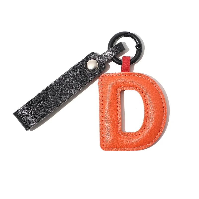 Leather 26 Bubble Letter Keychain Initial Pendant Coarse Charms Women Men Keychain Exclusive Gift