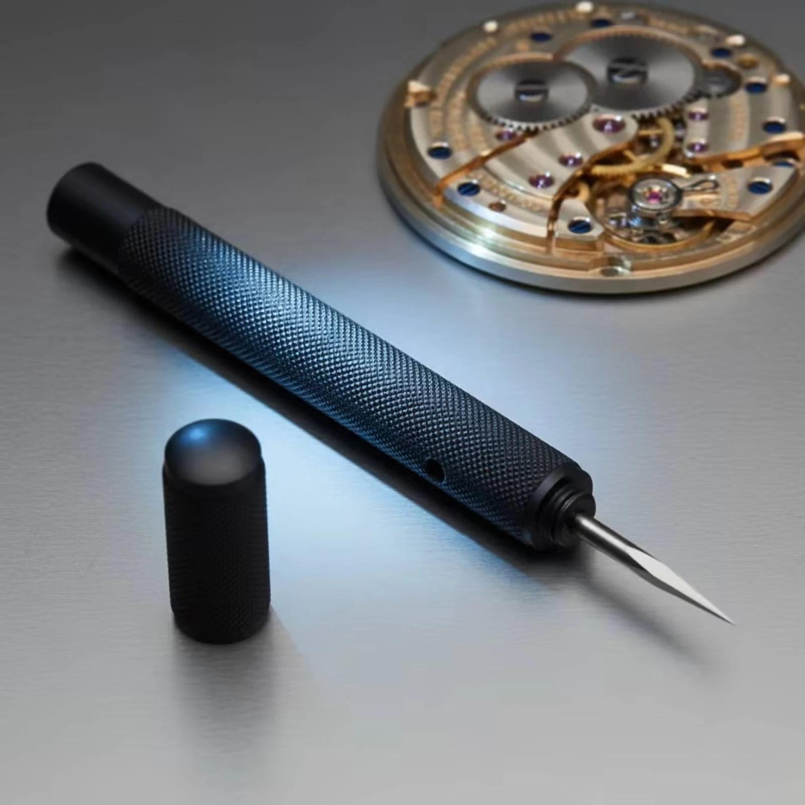 Steel Tip Watch Tube Tool Pointed Tip Non-slip Handle for Accurate Watch Screw Removal and Maintenance
