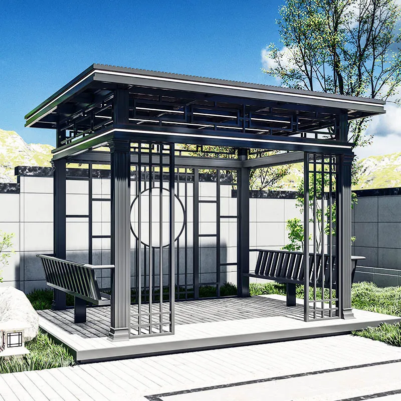 Gazebo Outdoor Aluminum Alloy Gazebo Household and Commercial Landscape Gazebo Chinese European French