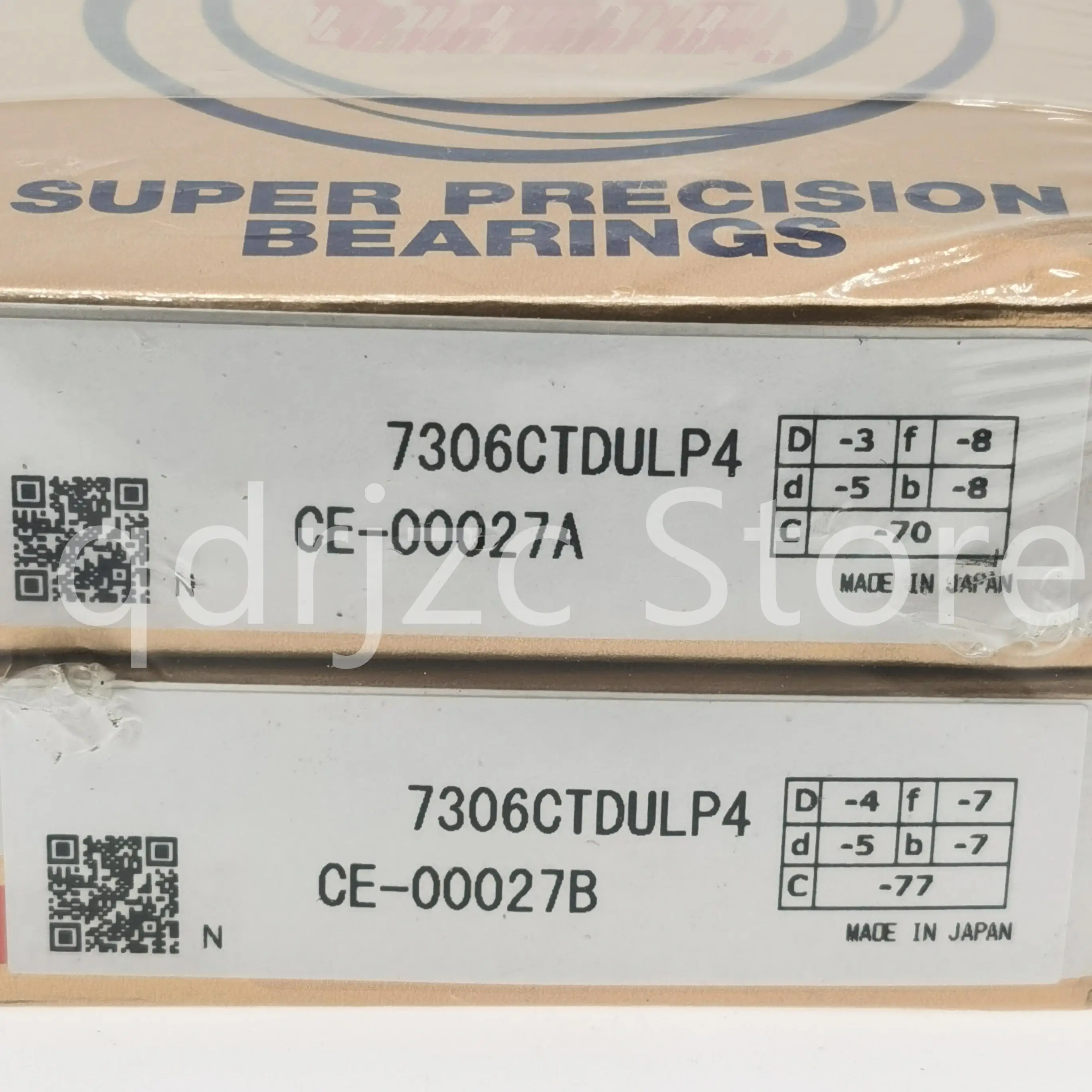 

(в пар) Прецизионный радиально-упорный шарикоподшипник 7306CTDULP4, универсальное сопряжение 30 мм х 72 мм х 38 мм