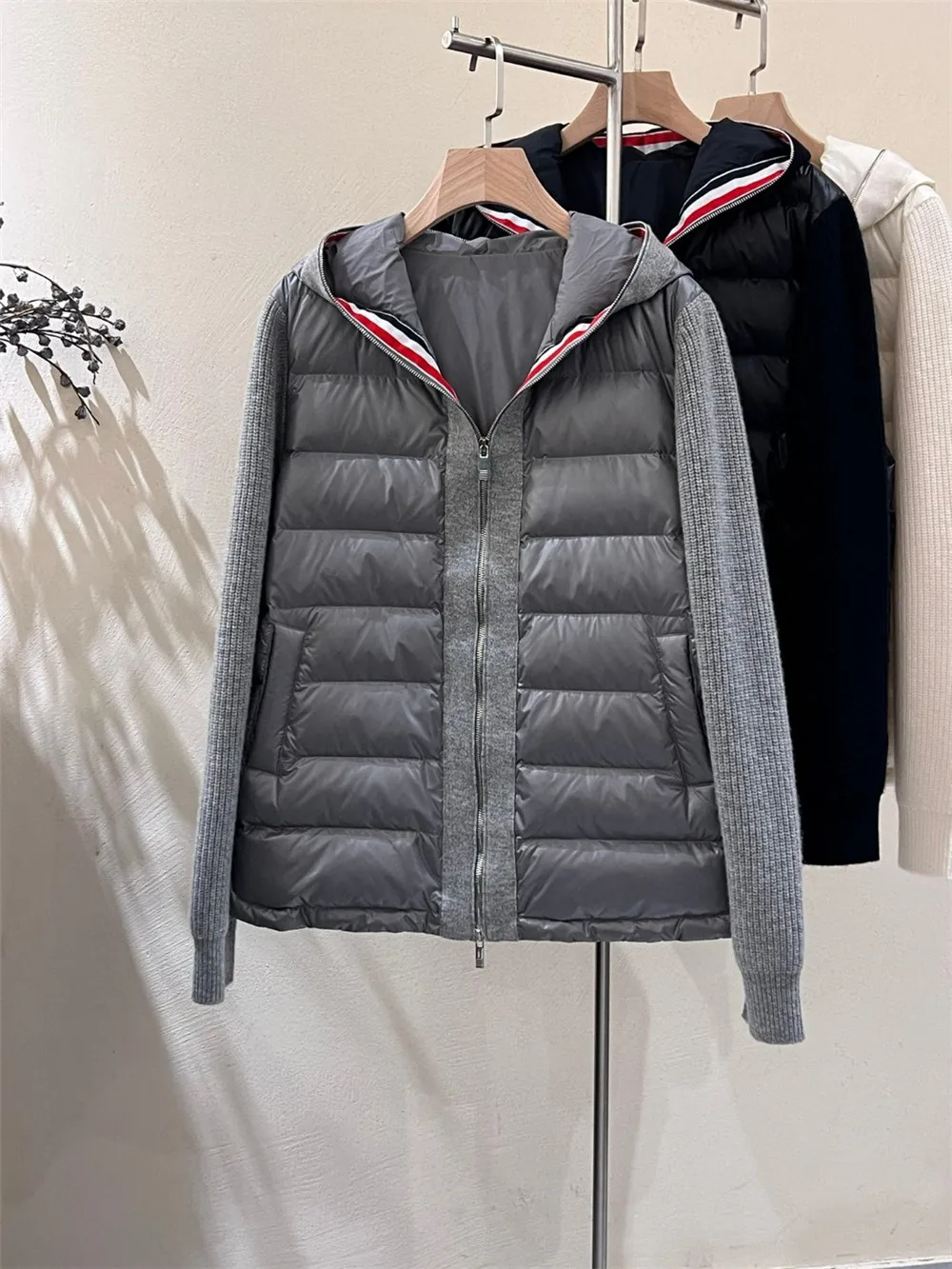 2024 New Women\'s Hooded Down Coat Winter Warm Stitching Goose Down Jacket