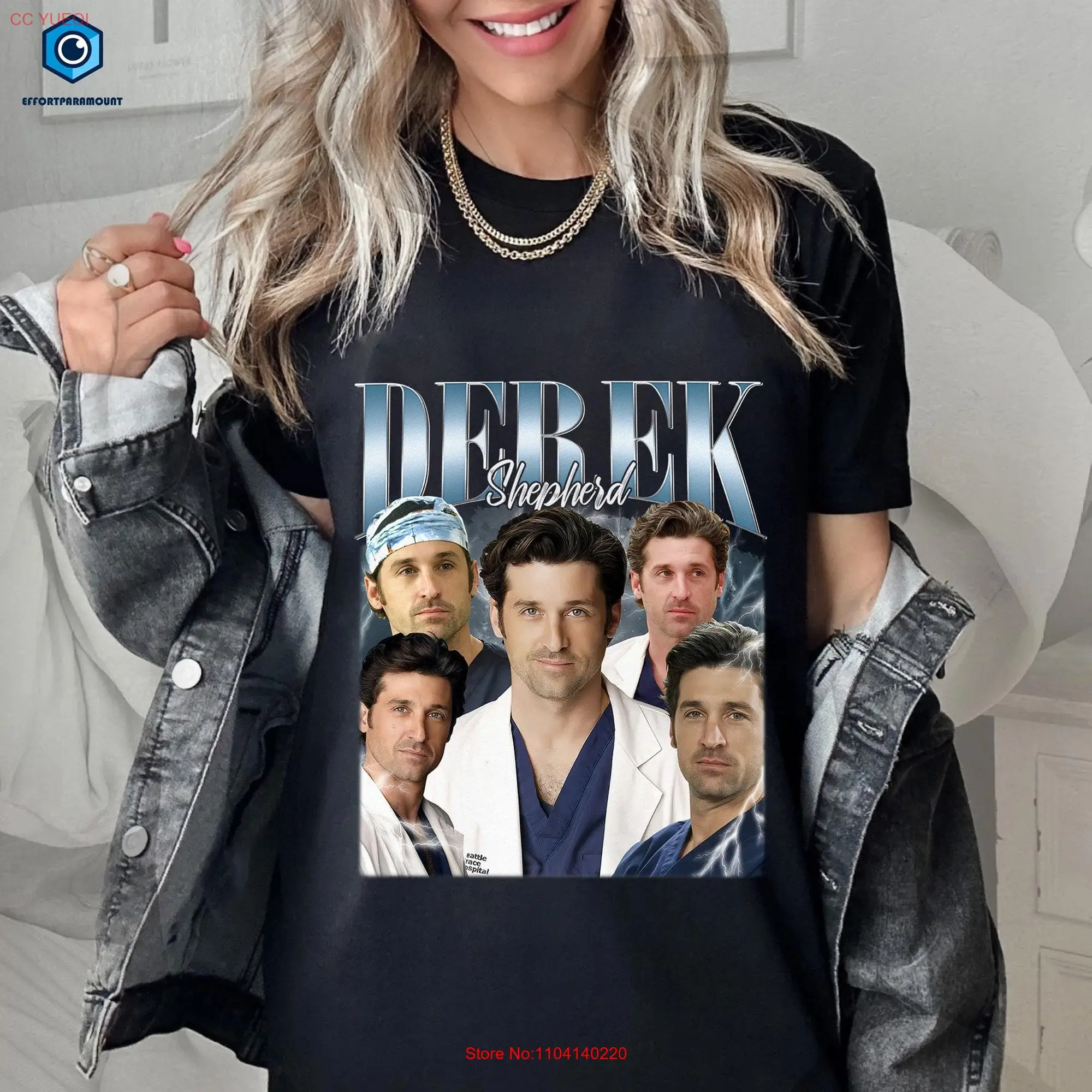 Derek Shepherd T Shirt Grey's Anatomy TV Series Dr Vintage long or short sleeves