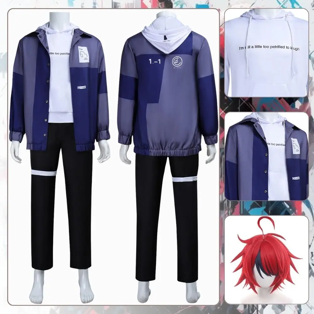 

Anime Hundred Line Cosplay Sumino Takumi Costume Clothes Wigs for Men Disguise Roleplay Outfits Halloween Costume Carnival Suit