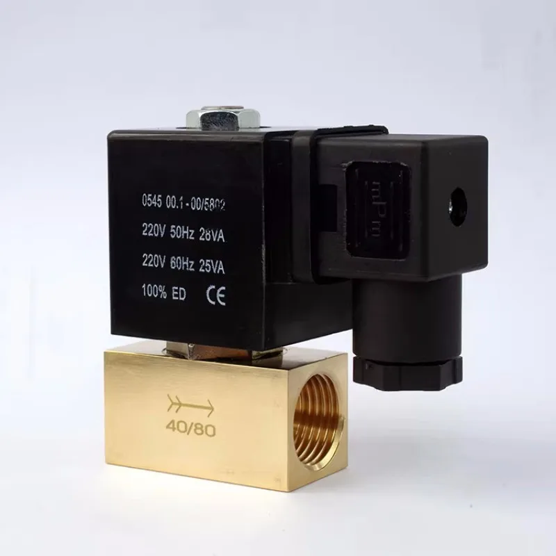 80bar High Pressure Solenoid Valve 2 Way 1/4 3/8 1/2 BSP 12V 24V DC AC220V Normal Close JT22-02 Direct Acting Brass Valve
