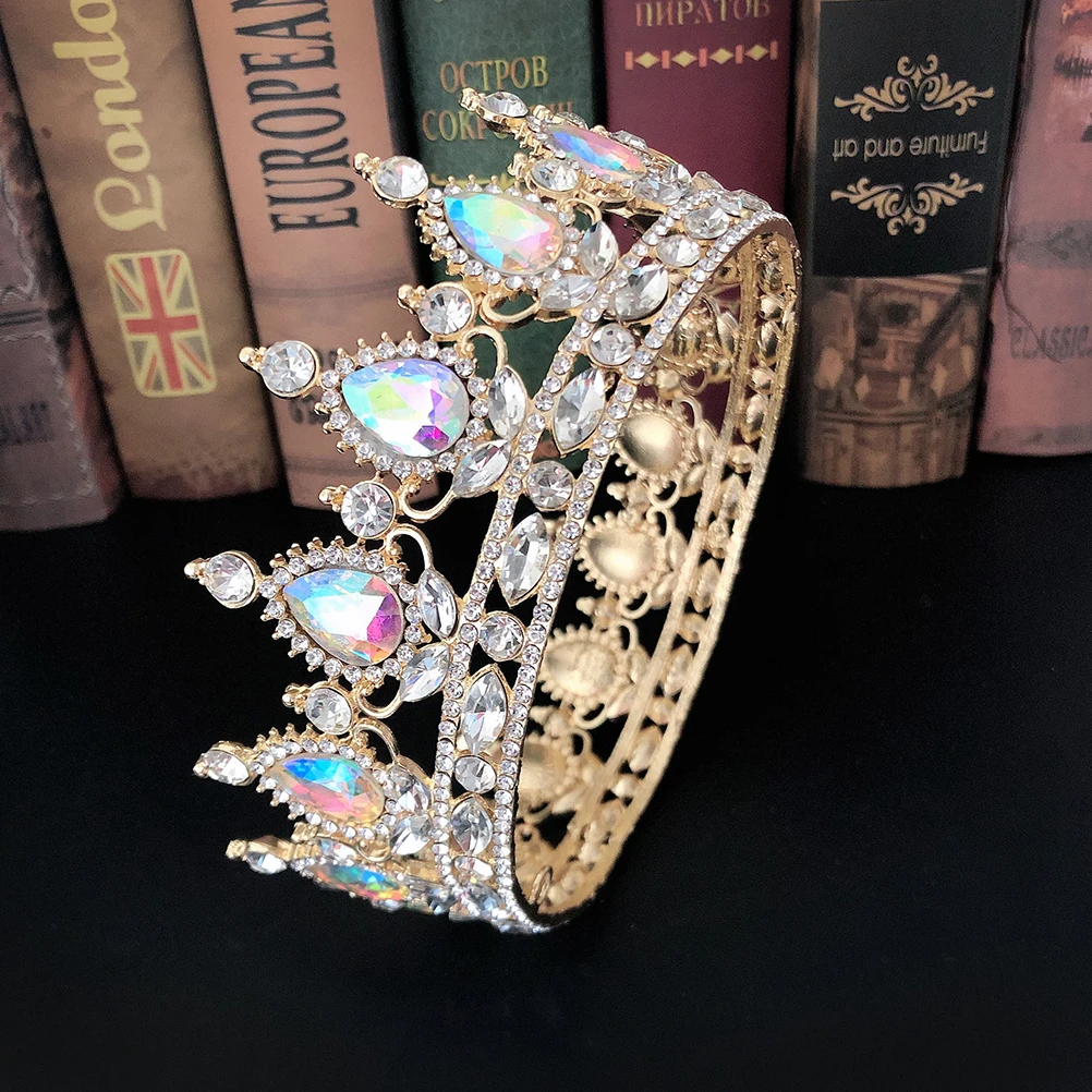 

Rhinestone Tiara Fashion Headwear Crown for Bride Vintage Wedding Headdress Accessories The