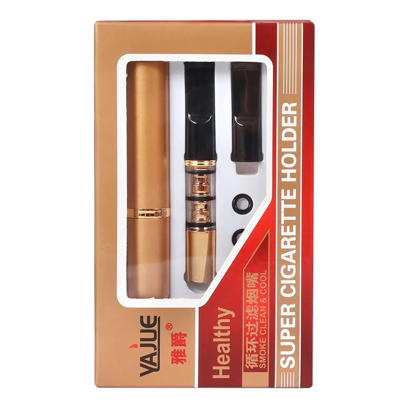

New Delicate Tobacco Filter Cigarette Holder Reduce Tar Cleaning Metal Pipe Mouthpiece Cigarette Holder Smoking Tool