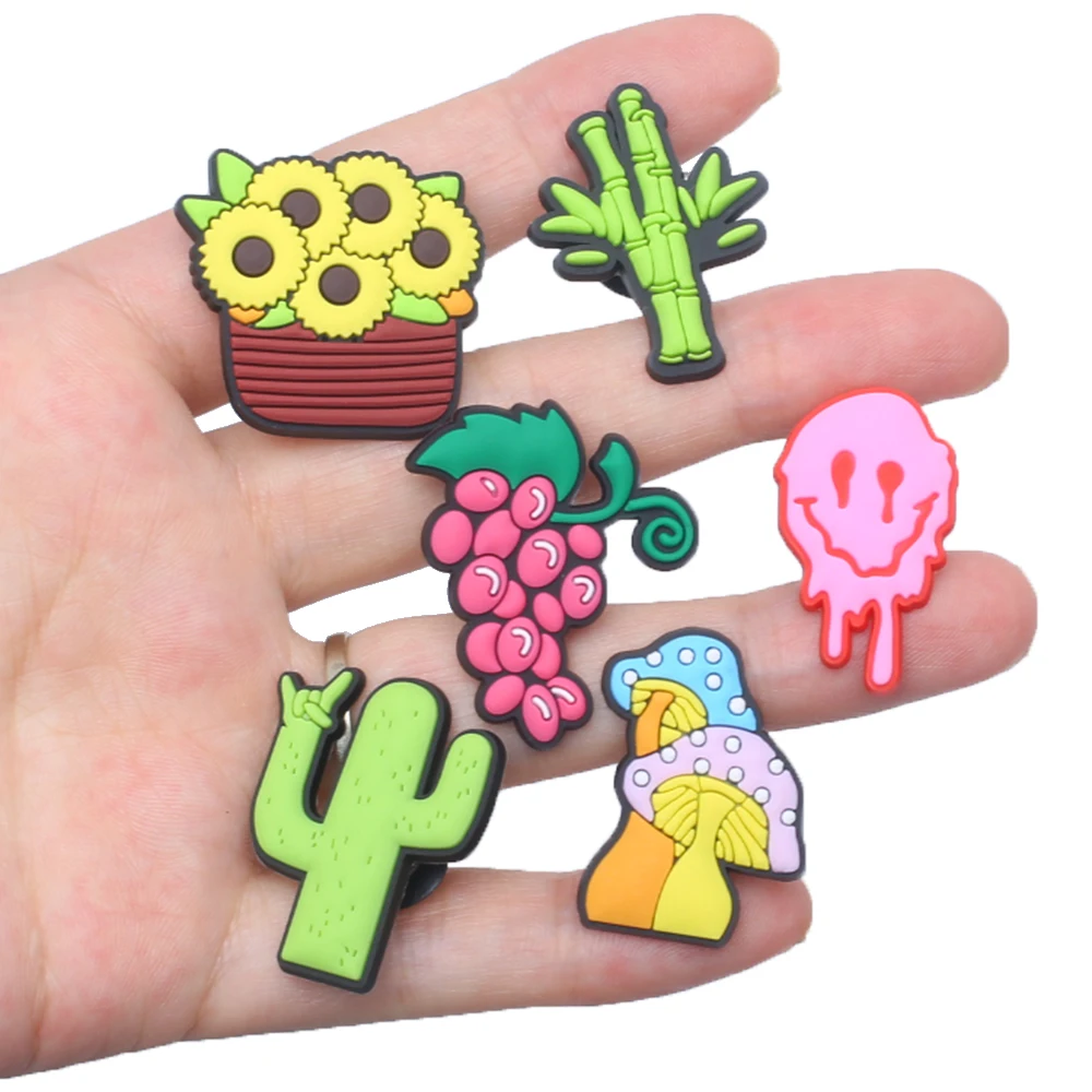 PVC shoe decoration Fruit and vegetable plants cartoon Shoe charms wholesale custom Buckle Decorations fit Sandals Bracelets