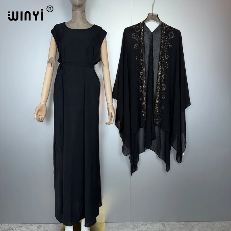 

WINYI ретро кардиган пляжное длинное платье костюм-двойка для женщин богемный принт макси платье женское длиной до пола отпускное кимоно