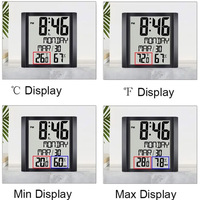 Multifunctional Large Screen Digital Display, Temperature and Humidity Meter Electronic Alarm Clock, Wall Clock, Home Decoration