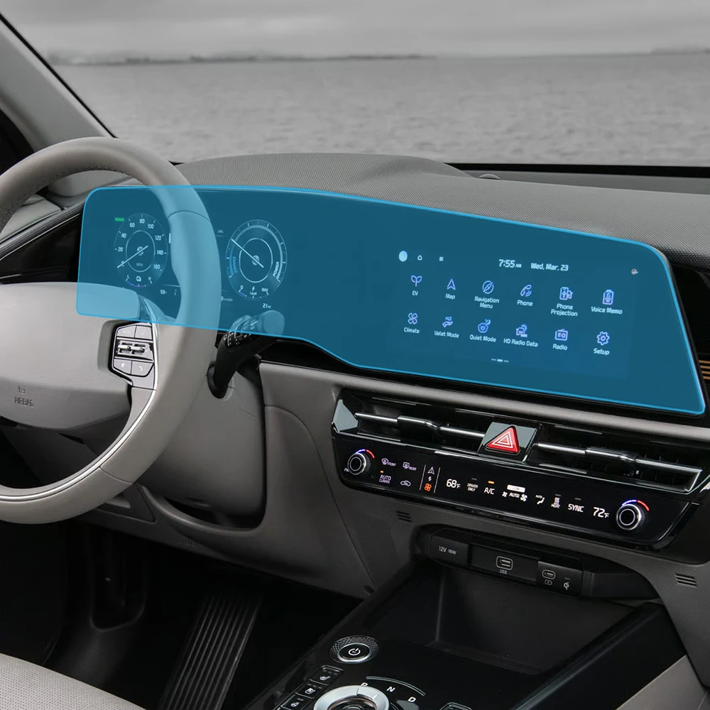 Car Interior TPU Protector Film for Kia Niro SG2 2022 2023 Anti-scratch Navigation Center Console Dashboard Pre-cut PPF Film