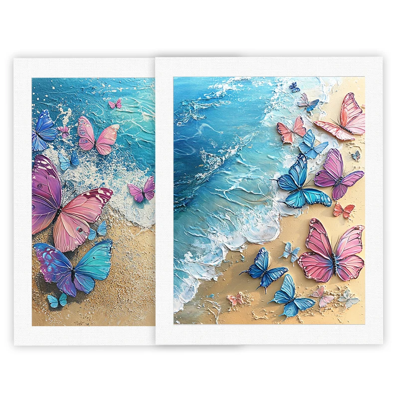 

CHENISTORY Paint By Number Seaside Butterfly Wall Art DIY Frame Picture By Numbers Acrylic Canvas Painting For Decoration 50x65c