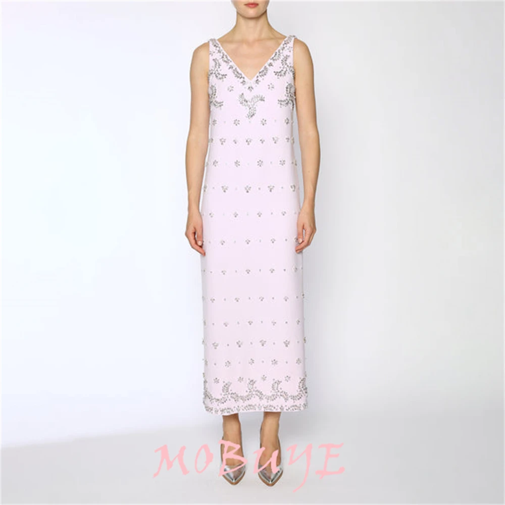 MOBUYE-Robe de Bal Élégante à Manches Courtes pour Femme, Tenue de Soirée à la Mode, Longueur de Rinçage, Populaire, 2024