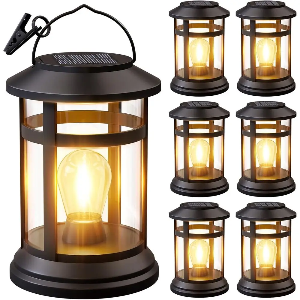 

6-Pack Outdoor Hanging LED Lights for Patio, Porch, and Garden - Warm White Illumination, Waterproof, and Ideal for Home Decor