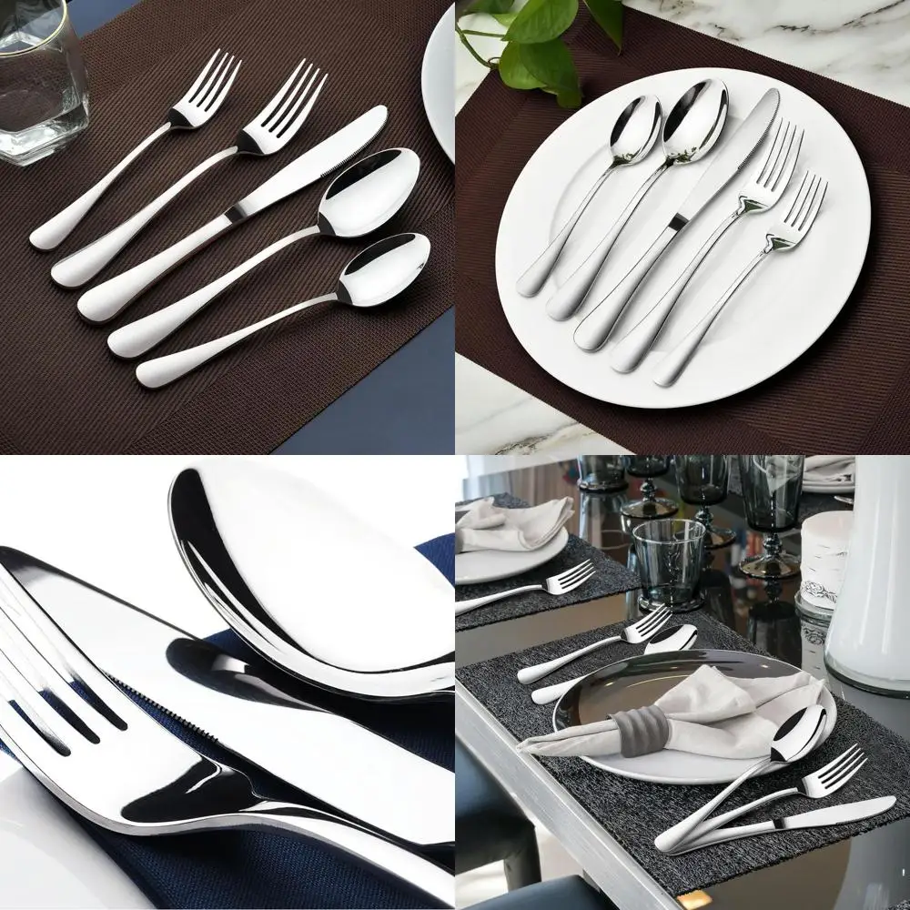 

Набор столовых приборов из нержавеющей стали на 12 человек с ножками для стейка, которые можно мыть в посудомоечной машине, идеально подходит для свадеб и новоселья
