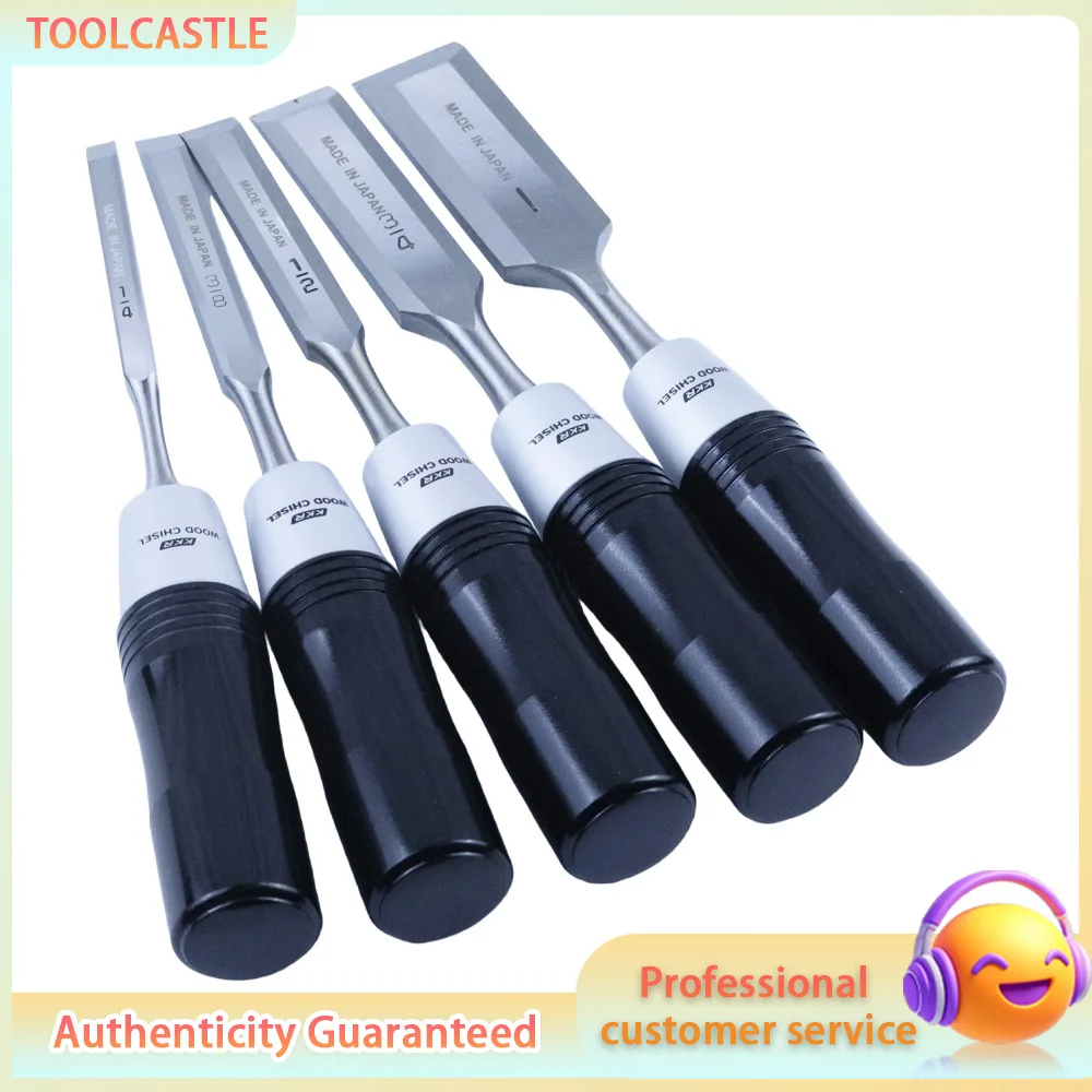 

5PCS Wood Chisel Set Flat Chisel Woodworking Tools Carving Knife Sharpening Stone Included Wood Chisels Kit for Carpenter
