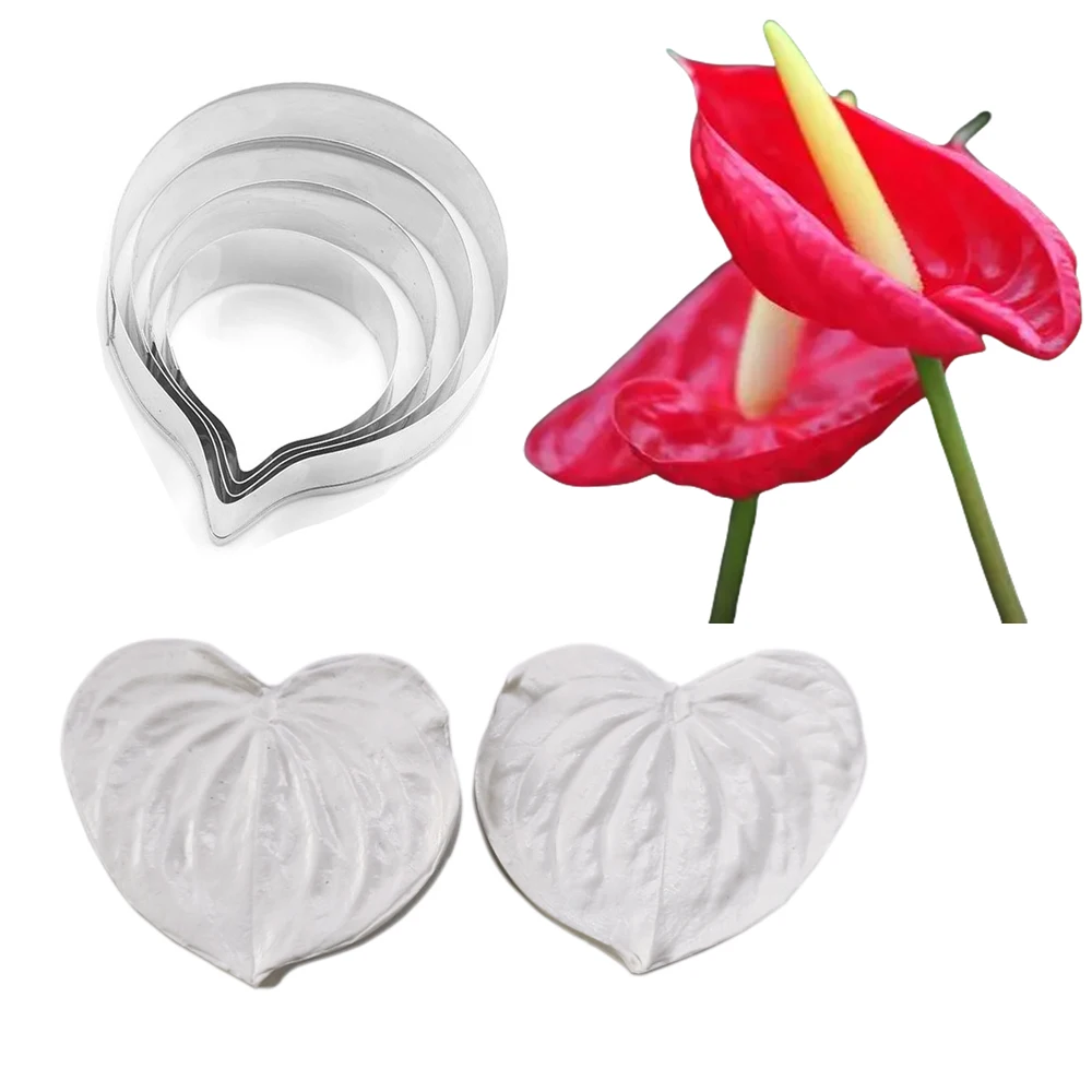 Cattleya Orchid Flower Veiners &Cutters Silicone Molds Chocolate Moulds Sugar Paper Clay Baking Forms Kitchen Tools Accessory
