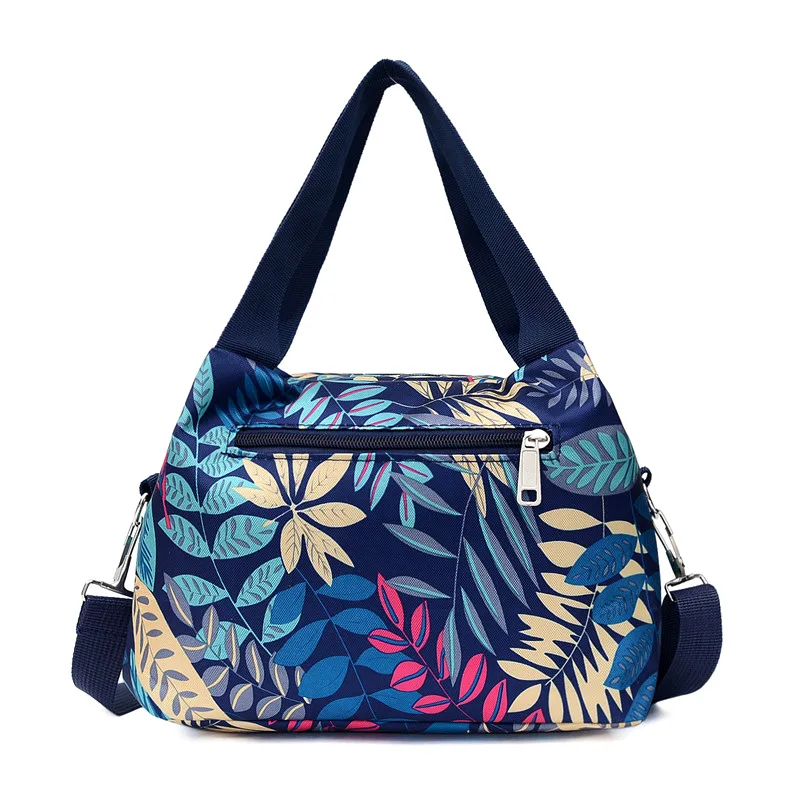 Bolsa de mensajero de gran capacidad para mujer, bolso femenino de hombro estampado de moda, bolso grande portátil de mediana edad y ancianos