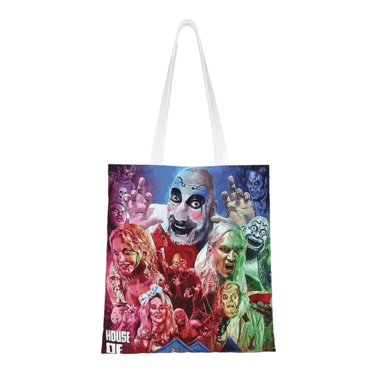 Captain Spaulding Horror Film House Of 1000 Corpses Shopping Bags Canvas The Tote Bag Reusable Women Shoulder Tote Handbag