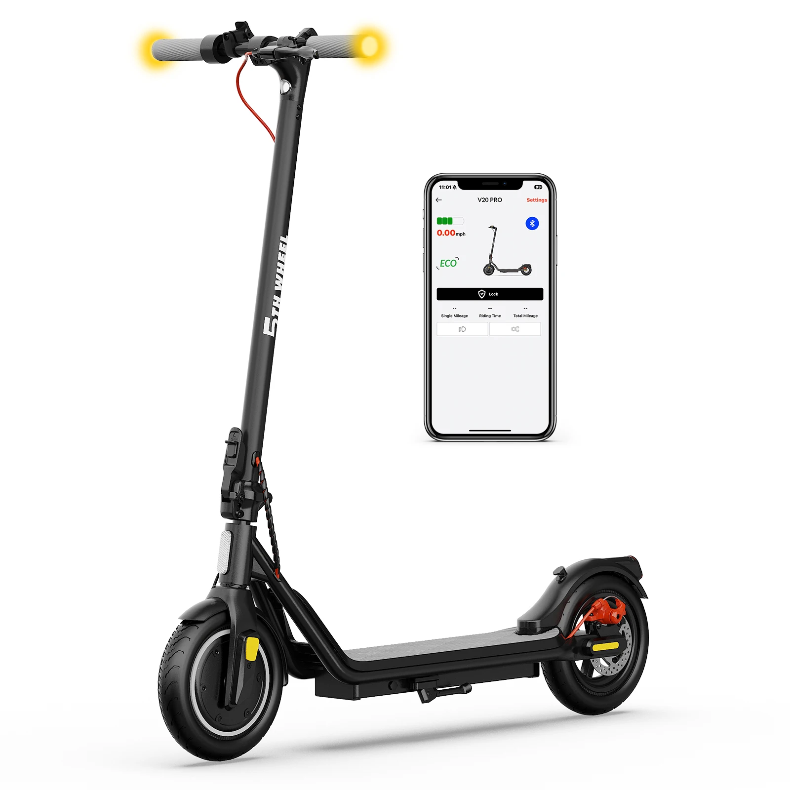 Image of 5TH WHEEL Faltbarer Elektroroller, 500W Spitzenleistung, 25km/h EU-konform, 36V IP54 wasserdicht, Doppelbremssystem, 10'' Wabenreifen, Pendler-E-Scooter