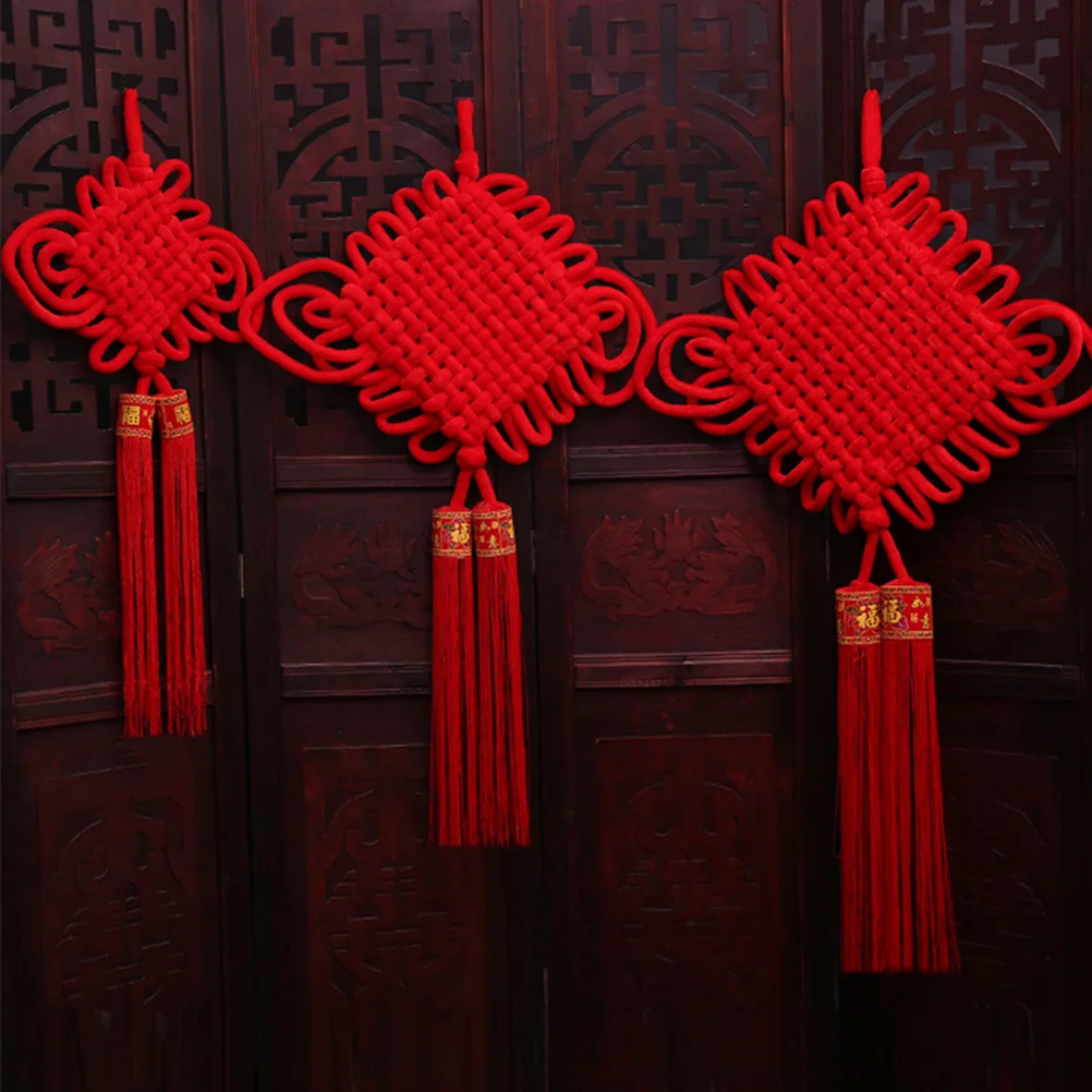 1pc Chinese Knot Pendants Red 10Cm Tassel Hanging Ornament Creative Home Office Wall Decor Lucky Gift For Family Friends Lover