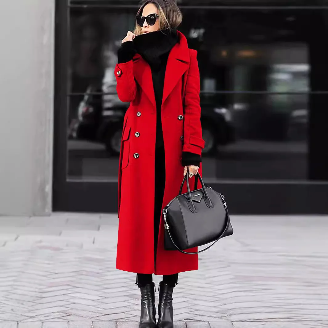 

2024 Autumn and Winter Casual Fashion Woolen Coat Jacket Women's Clothing Europe and America