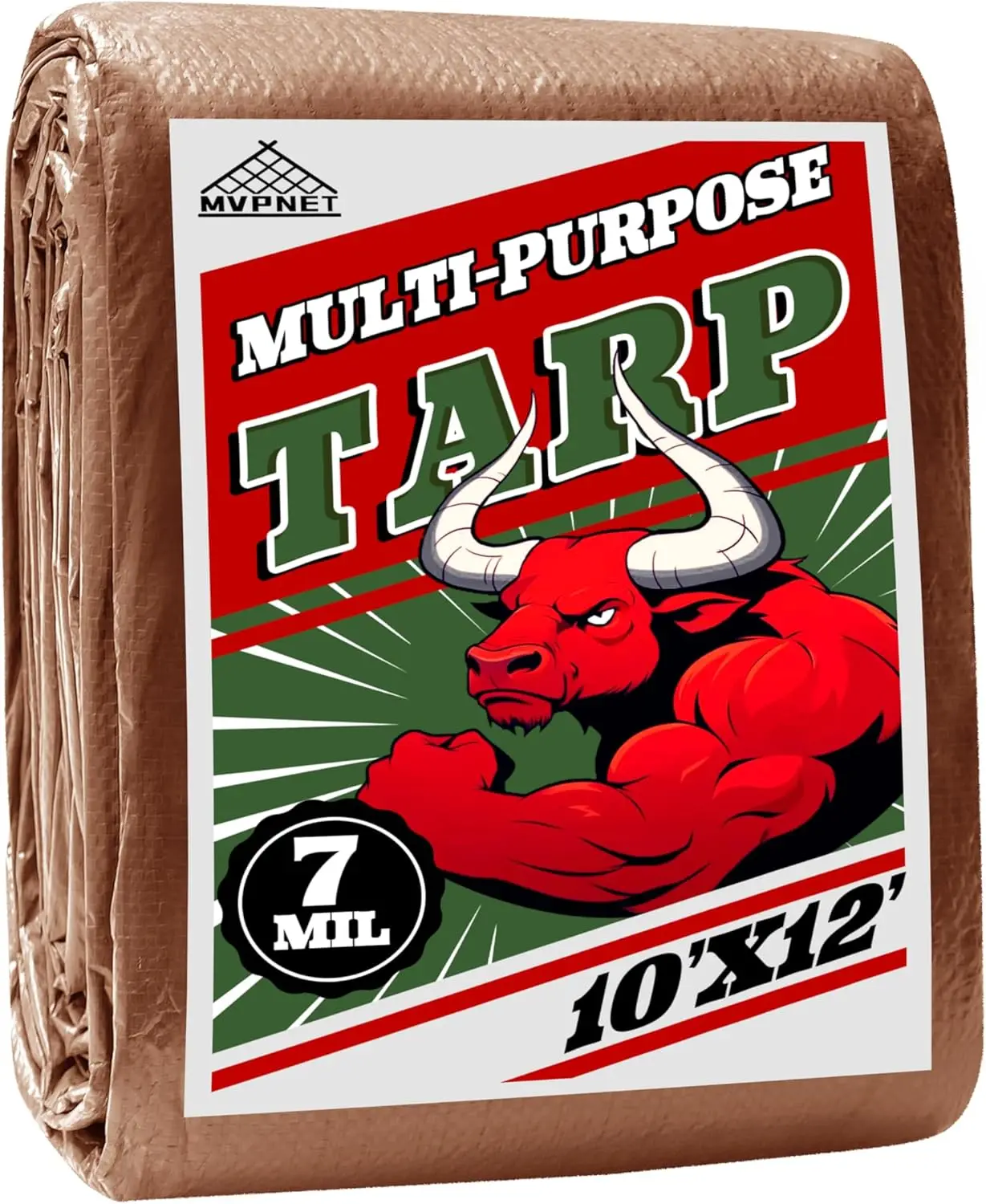 

Waterproof Tarp 10x12 ft 7mil with Reinforced Edges and Grommets for Outdoor Camping and Shelter
