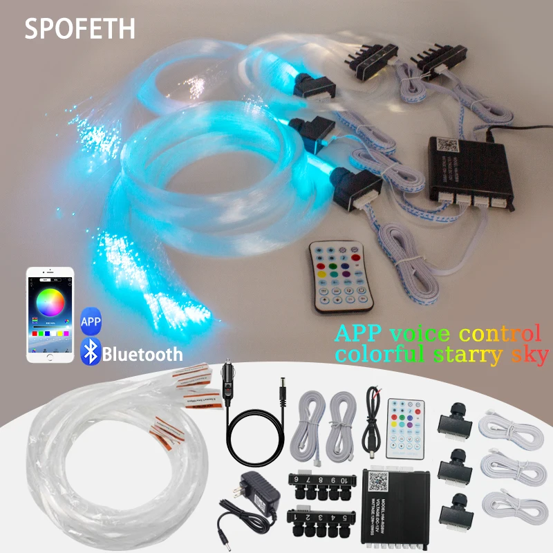 Car Mounted 1/3 Split Starry Sky Meteor Roof Modification, Panoramic Sunroof Rainbow Starry Sky Light Kit