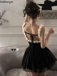 Dresses Women Backless Lace-up Creativity Princess All-match Summer Charming Elegant Popular Sweet Special Leisure Basics New