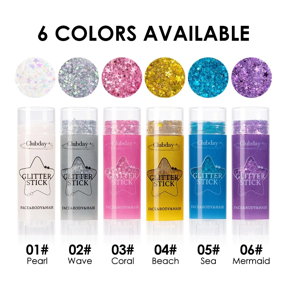Körper-Glitzer-Gel-Stift Langanhaltender Gesichts- und Haar-Glitzer Pailletten Rosa Lidschatten Schimmer Highlighter Party Make-up Kosmetik – Detail 8
