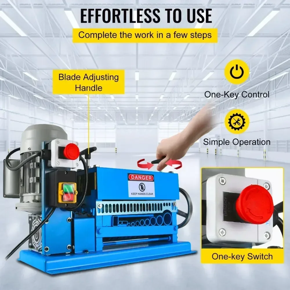 VEVOR-Pelacables eléctrico de 370W, máquina Pelacables de 1,5mm-38mm, portátil, alimentado Comercial con 10 cuchillas, 1/2HP