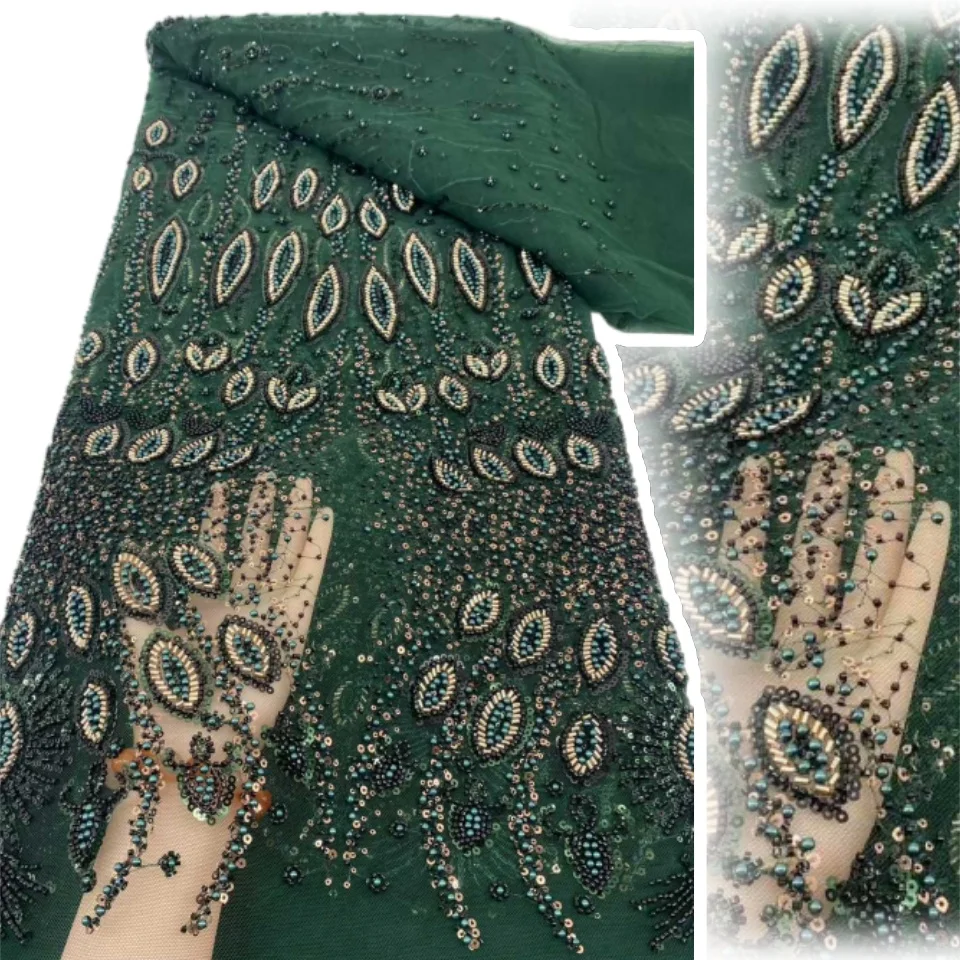 

Madison новейшая высококачественная африканская тюль-кружевная ткань зеленого африканского кружевного материала чистая тюль французская кружевная ткань для платья TP1295