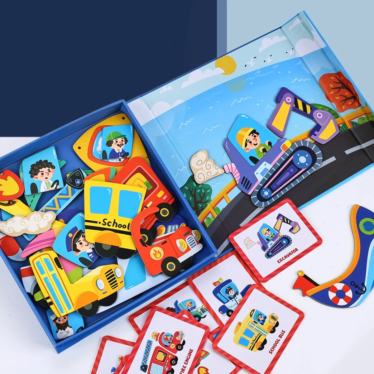 Magnetic Dress-Up Puzzle Toys, Kidsren's Educational Fun Games, Character Professional Transportation Princess Dress-Up Scenes, Travel Friendly, Surprise Gifts Suitable for Boys and Girls Aged 3-6 Years Old