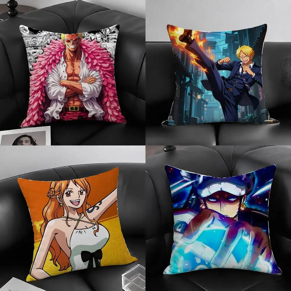 One Piece Portgas D Ace Anime Plush Pillow Cover Soft Short Plush Cushion Cover For Sofa Bedroom Home Decor Gift Decoration